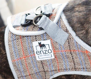 boston | grey tartan harness